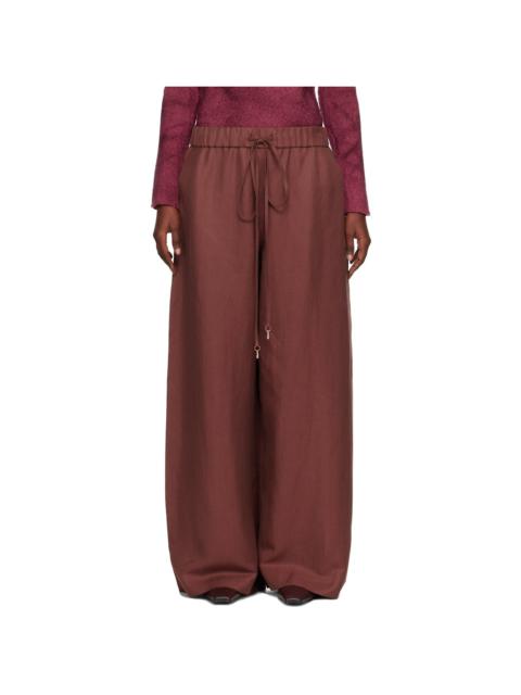GABRIELA HEARST Burgundy Gelos Wide-Leg Trousers