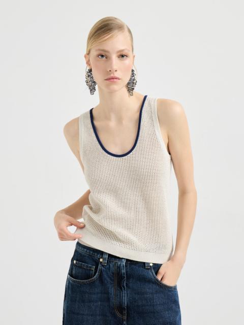 Brunello Cucinelli Cotton net knit top