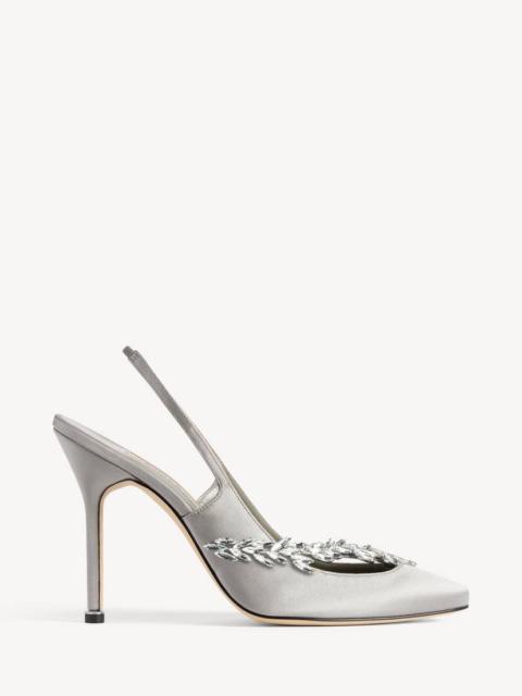 BALENCIAGA Women's Balenciaga | Manolo Blahnik Slingback in Gris Plume