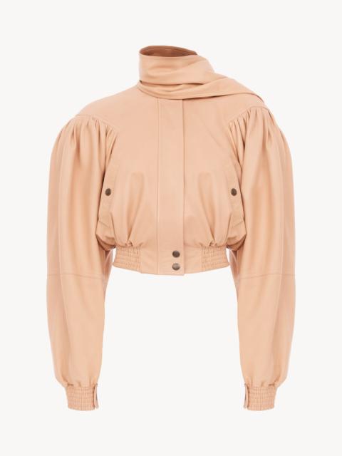 Chloé CROPPED SCARF JACKET IN LEATHER