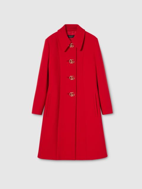 GUCCI Wool natté coat with Double G button