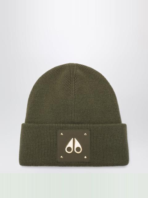 MOOSE KNUCKLES Gold Series Icon Green Wool Beanie