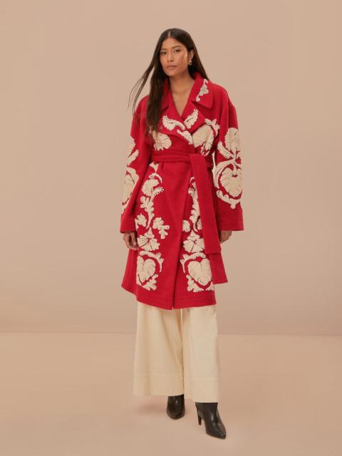 FARM RIO Red Helen Fleece Coat