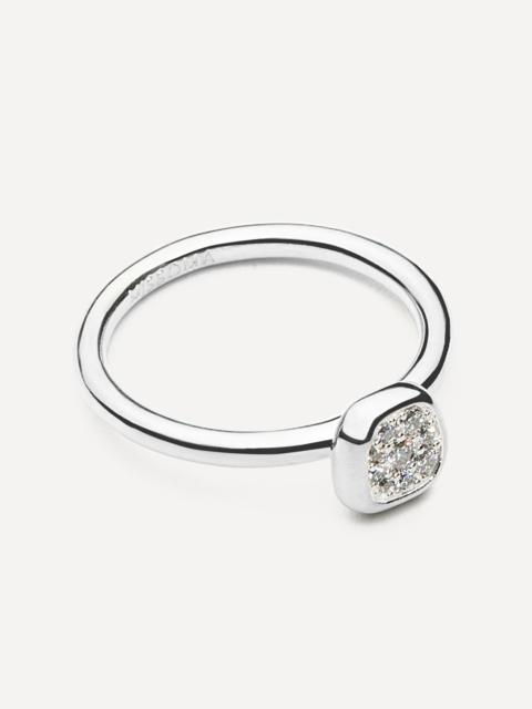 MISSOMA Silver-Plated Molten Soft Square Pavé Ring
