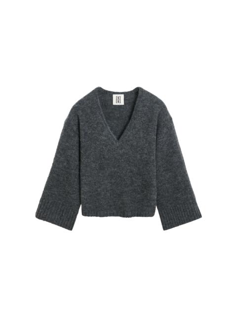 BY MALENE BIRGER Cimone Flare-Sleeve Knit Wool-Blend Sweater grey
