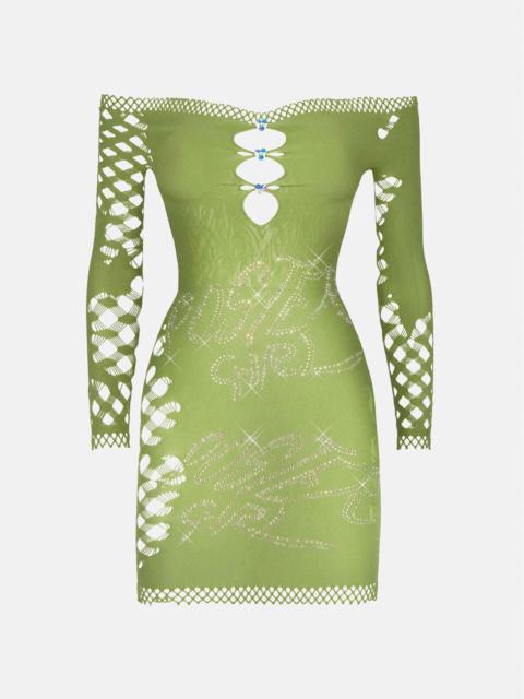 POSTER GIRL COCO DRESS LONG SLEEVE IN SATIVA GREEN