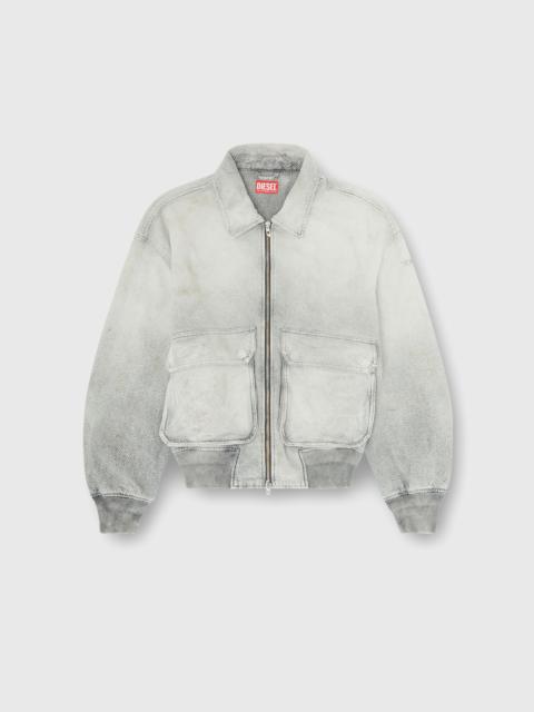 Diesel JACKET IN DISTRESSED HERRINGBONE DENIM