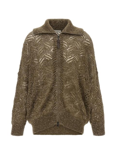 Brunello Cucinelli 'Dazzling Abstract Leaf' Cardigan