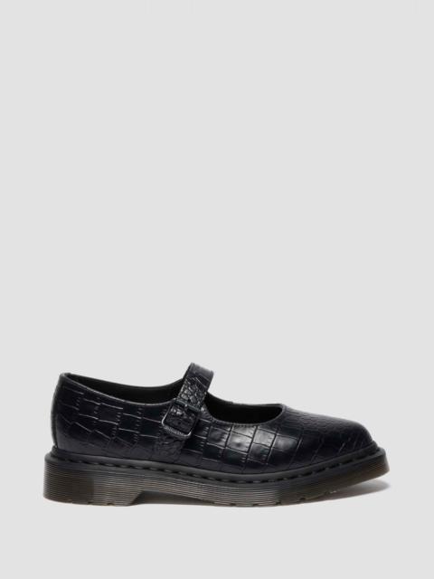 ELPHIE MJ Croc Emboss Leather Shoes