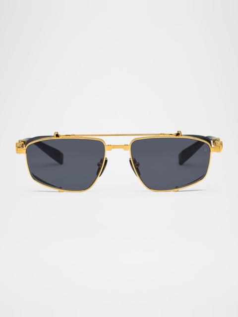Balmain Brigade-V Aviator Titanium Sunglasses