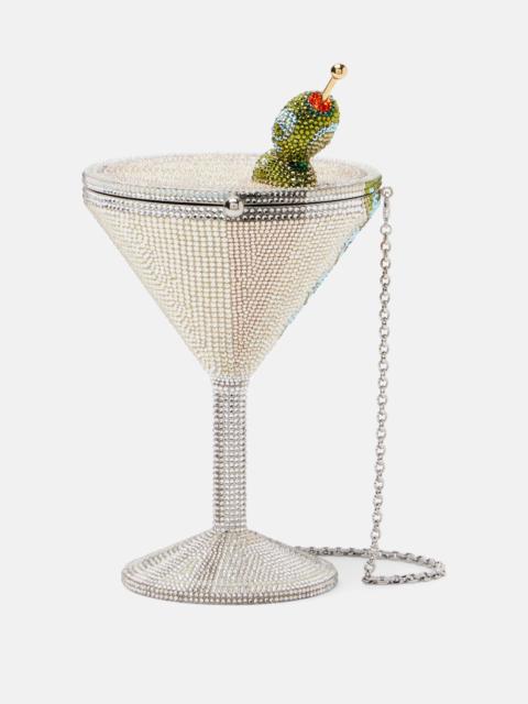 JUDITH LEIBER Martini crystal-embellished clutch