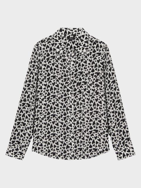 Rails Kathryn Heart-Print Button-Front Shirt