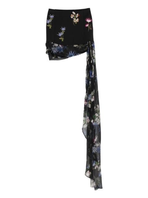 Blumarine floral-embroidery skirt
