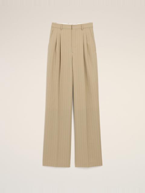 AMI Paris BEIGE NEW WOOL HIGH WAIST WIDE TROUSERS