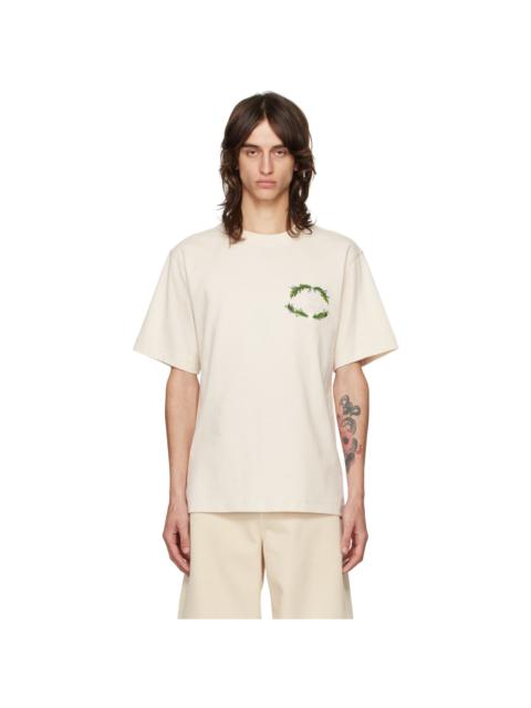 Burberry Beige Embroidered Logo T-shirt
