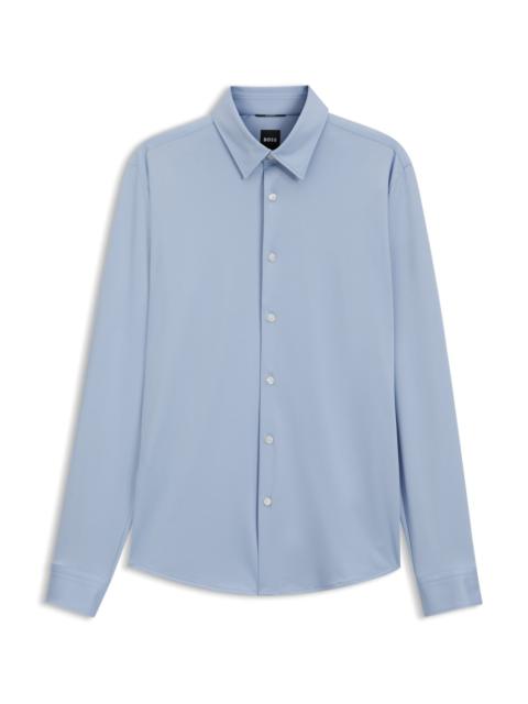 BOSS SLIM-FIT SHIRT IN STRUCTURED PERFORMANCE STRETCH FABRIC