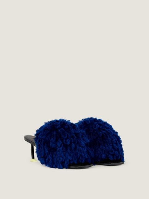 Givenchy POMPOM MULES IN PATENT LEATHER AND KNIT