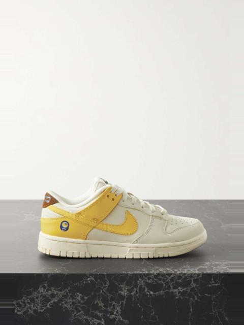 Nike Dunk Low LX suede-trimmed leather sneakers