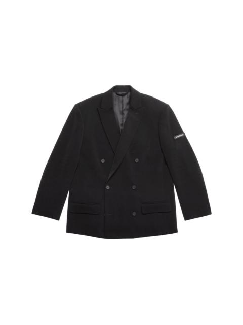 logo-patch double-breasted blazer