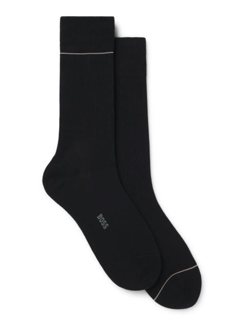 BOSS TWO-PACK OF RIBBED SOCKS WITH SIGNATURE-STRIPE DETAILS
