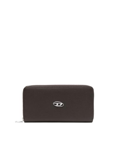 Diesel Continental Zip L logo-plaque leather wallet