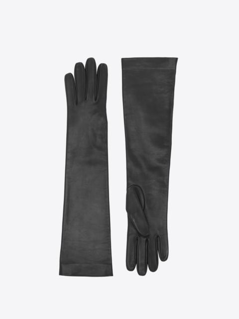 SAINT LAURENT long gloves in lambskin and silk