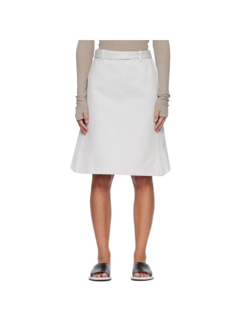 RIER Off-White Gabardine Inox Rustic Midi Skirt