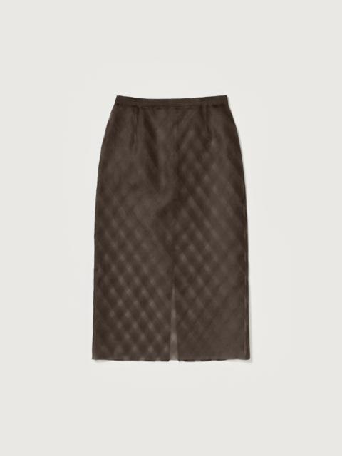 AURALEE SHEER SILK COTTON CUT JACQUARD PENCIL SKIRT