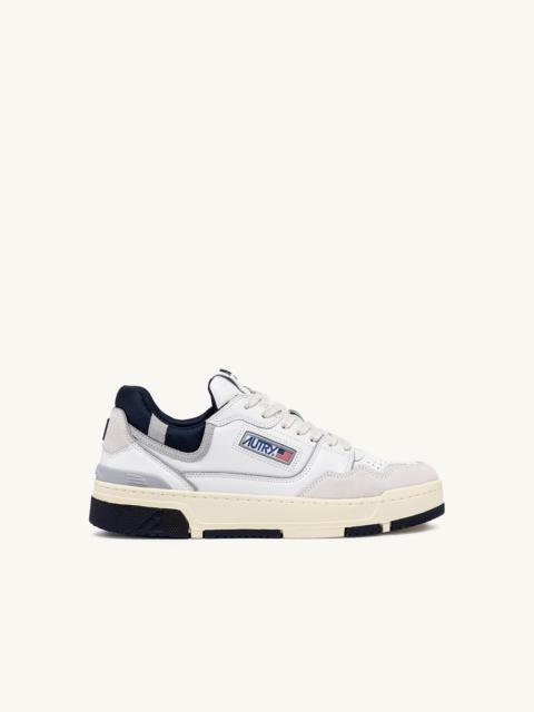 AUTRY CLC LOW SNEAKERS IN WHITE AND SPACE LEATHER SUEDE