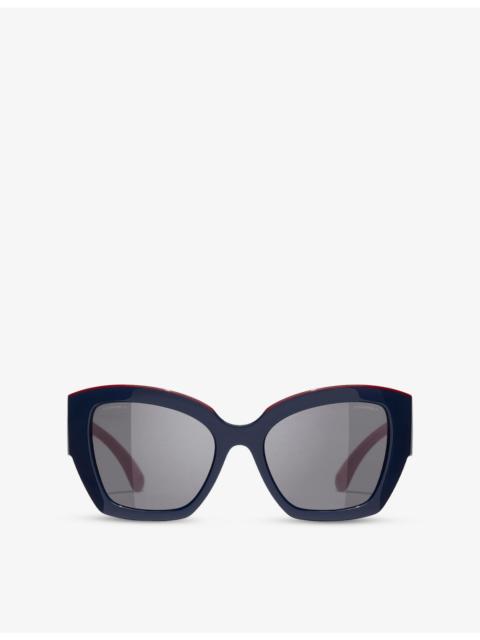 CHANEL CH6058 Butterfly-Frame Acetate Sunglasses