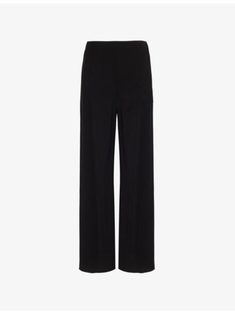 Vince Elasticated-waistband straight-leg high-rise crepe trousers