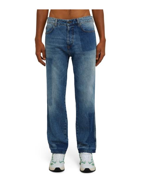 MSGM Straight-leg jeans with reserve patchwork