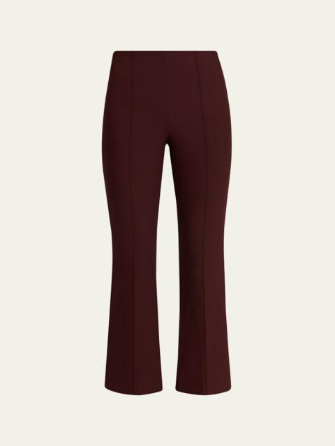Vince Cropped Flare-Leg Pintuck Pants