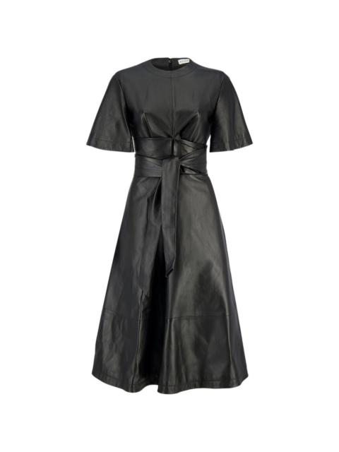 Altuzarra Kirsty gathered leather midi dress