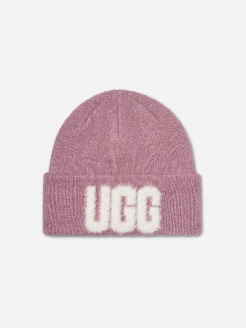UGG ® Women's Fuzzy ® Logo Beanie in Dusty Orchid