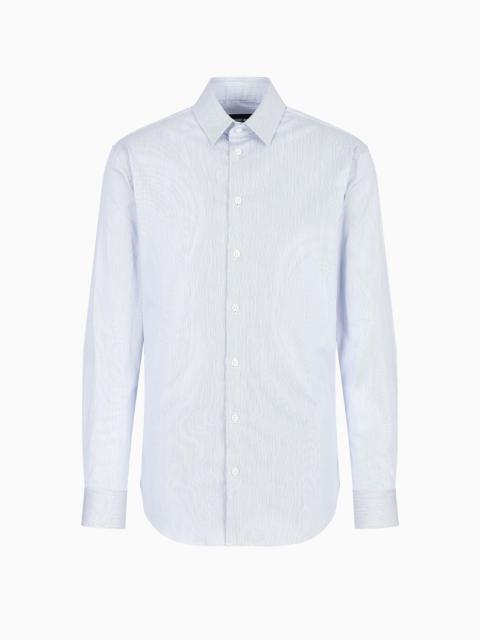 GIORGIO ARMANI Stretch cotton-satin striped shirt