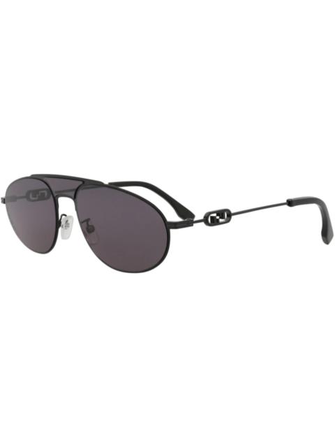 FENDI Fendi Aviator Sunglasses Black Black Smoke (FE40072U-Y-57-01A)