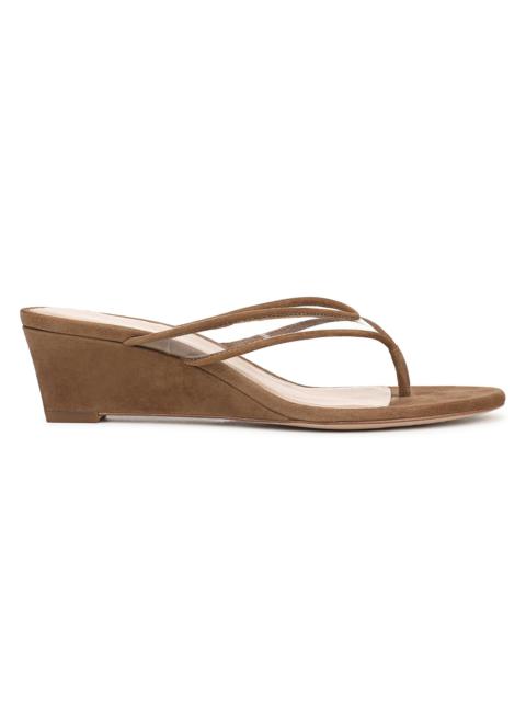 VERONICA BEARD Women's Clea 45MM Suede Wedge Sandals - Clear Chestnut
