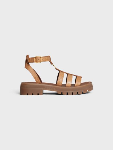 CELINE CLEA TRIOMPHE GLADIATOR SANDAL in CROCODILE STAMPED CALFSKIN