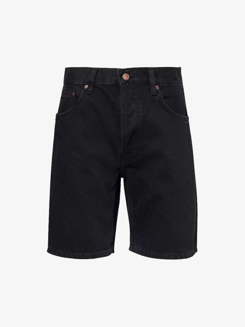 Seth brand-patch regular-fit denim shorts