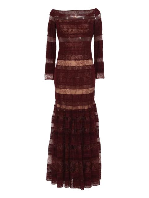 ELIE SAAB lace long-sleeved dress