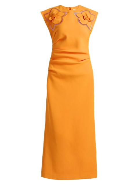 Acler Women's Koda Floral Cut-Out Crepe Sheath Midi-Dress - Neon Mango