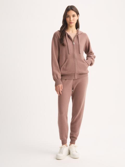 Derek Rose Women's Zip Up Hoodie Daphne Cashmere Rosewood