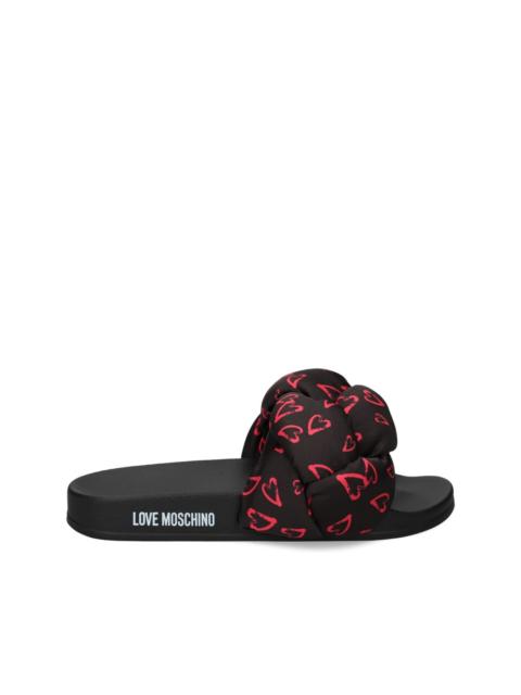 Moschino heart-print slides
