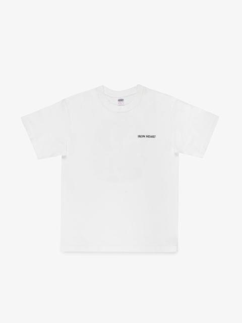 Iron Heart IHT-555-WHT 7.5OZ PRINTED LOOPWHEEL CREW NECK T-SHIRT - WHITE