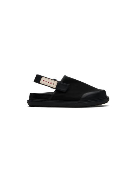 Marni Black Back Strap Mules