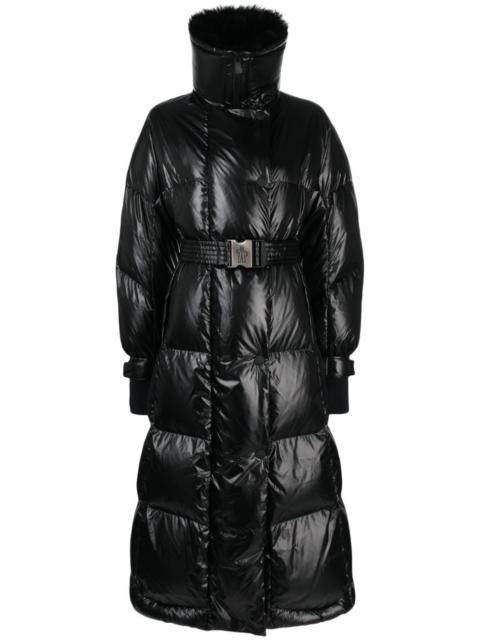 Moncler Combovin faux-fur collar belted coat