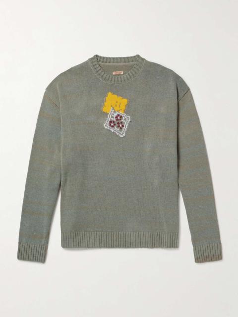 Kapital Peckish Rainbowy Intarsia Cotton-Blend Sweater
