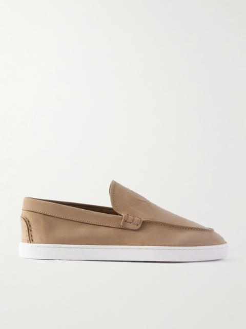 Christian Louboutin Moonboat Logo-Embossed Nubuck Loafers