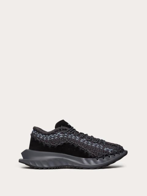 Valentino VALENTINO GARAVANI OUTDOOR CROCHET SNEAKERS IN FABRIC AND SUEDE
